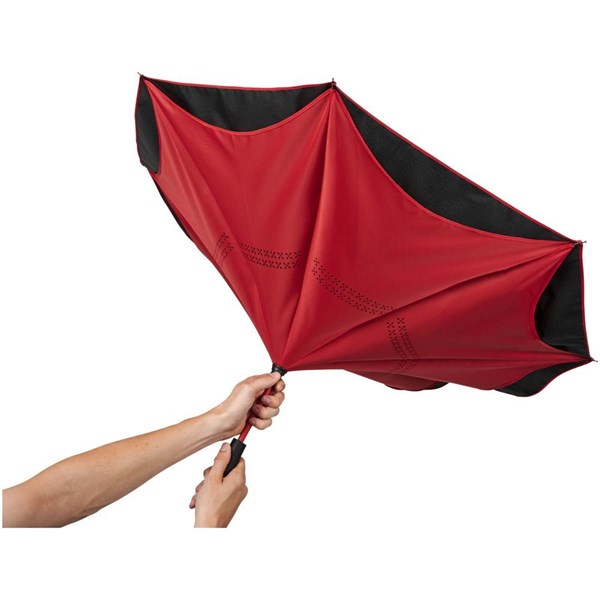 Obrázky: Reverzní deštník s rovným úchopem červená, Obrázek 3