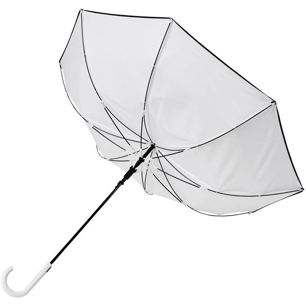 Obrázky: Pevný bílý deštník s černým lemem, autom., Obrázek 2