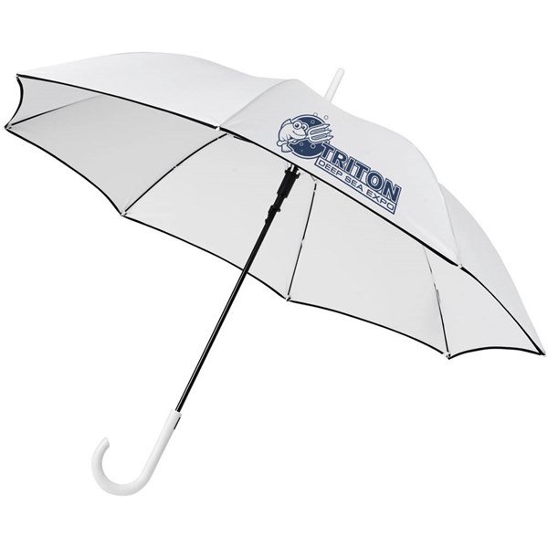 Obrázky: Pevný bílý deštník s černým lemem, autom., Obrázek 4