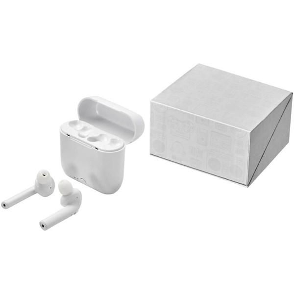 Obrázky: Bílá bezdrátová sluchátka s automat. párováním, Obrázek 2