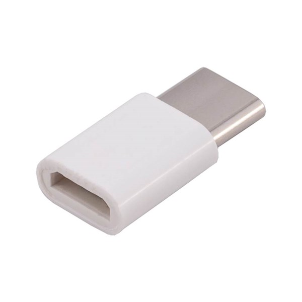 Obrázky: Bílý adaptér Micro-USB/USB-C