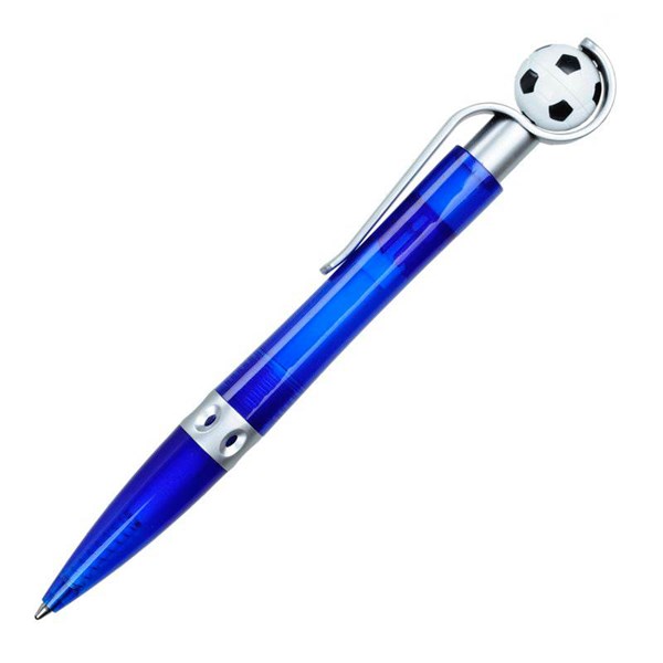 Obrázky: Modré plast. kuličkové pero s fotbalovým míčem, Obrázek 3