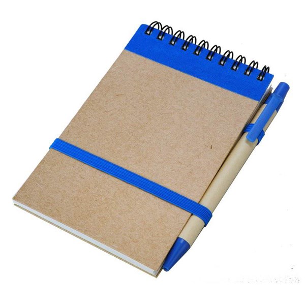 Obrázky: Modrý kroužkový zápisník s perem, čisté strany