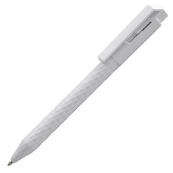 Obrázky: Bílé plast. kuličkové pero s diamantovým vzorem