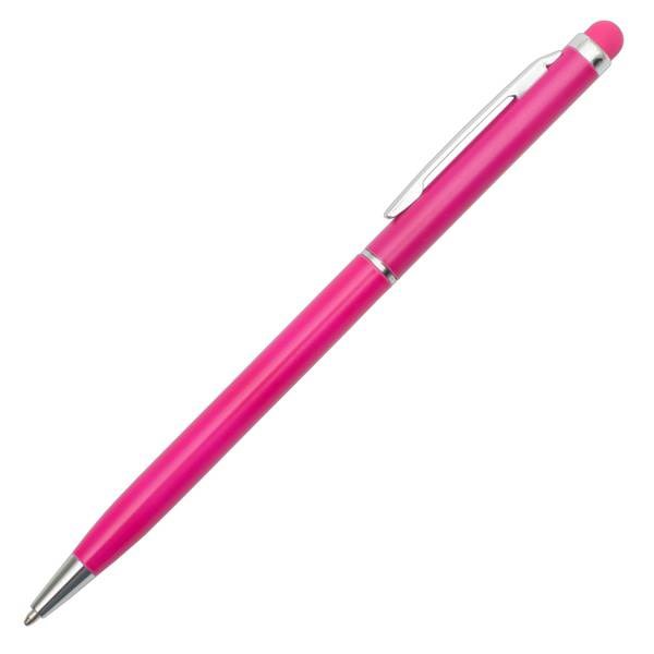 Obrázky: Štíhlé hliník. kulič. pero se stylusem, magenta
