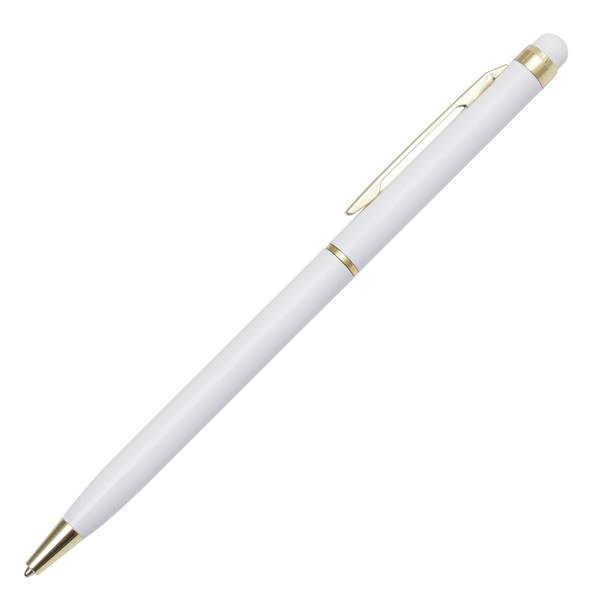 Obrázky: Bílé hliníkové kuličkové pero se stylusem, Obrázek 2