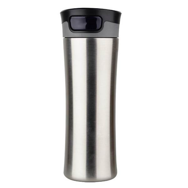 Obrázky: Stříbrný termohrnek 430 ml s černým víčkem, Obrázek 4