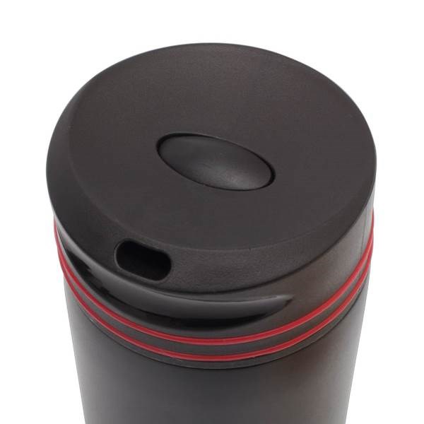 Obrázky: Černý termohrnek 450 ml s červeným proužkem, Obrázek 2