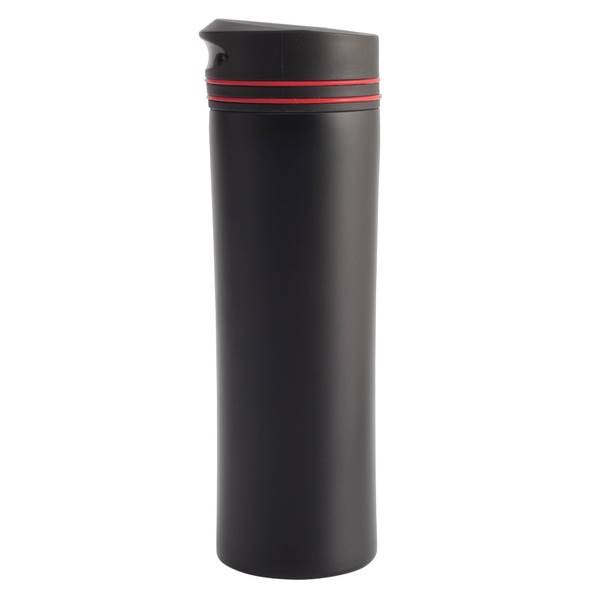 Obrázky: Černý termohrnek 450 ml s červeným proužkem, Obrázek 3