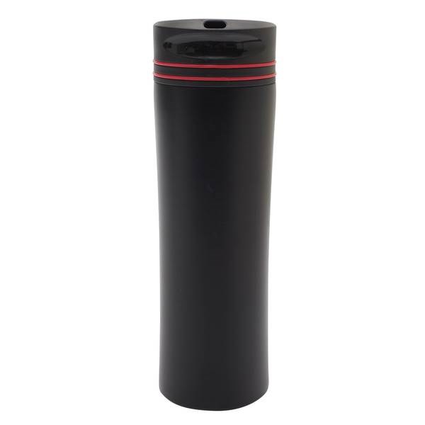 Obrázky: Černý termohrnek 450 ml s červeným proužkem, Obrázek 4