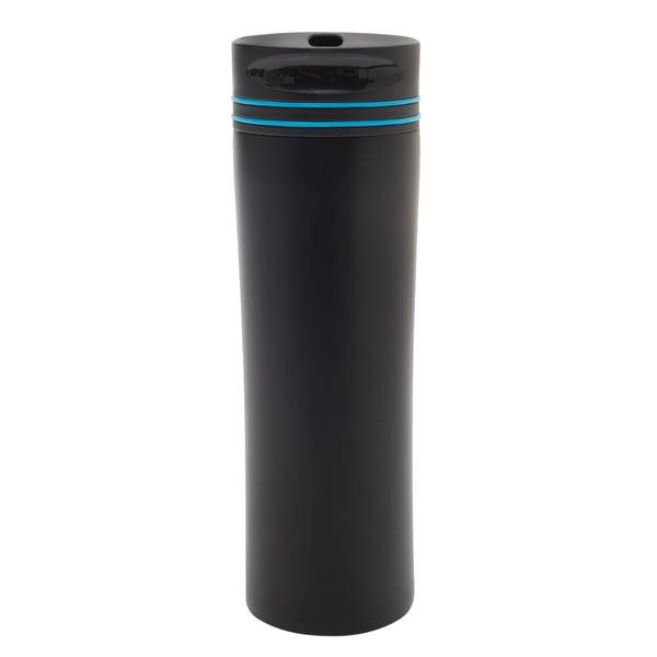 Obrázky: Černý termohrnek 450 ml s modrým proužkem, Obrázek 5