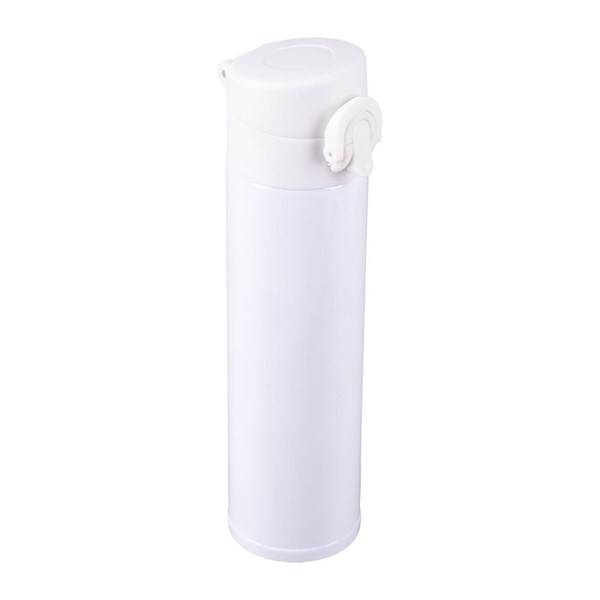 Obrázky: Bílý nerezový termohrnek/ termoska 350 ml