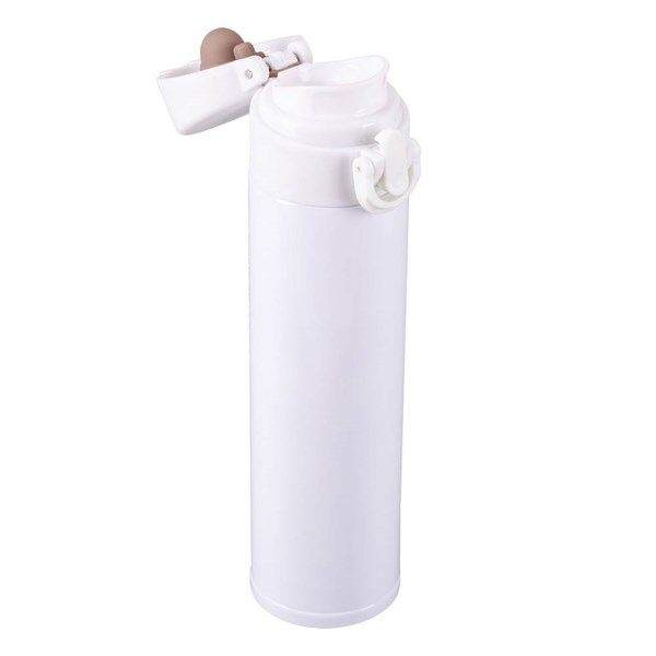 Obrázky: Bílý nerezový termohrnek/ termoska 350 ml, Obrázek 2