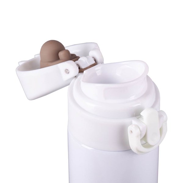 Obrázky: Bílý nerezový termohrnek/ termoska 350 ml, Obrázek 3