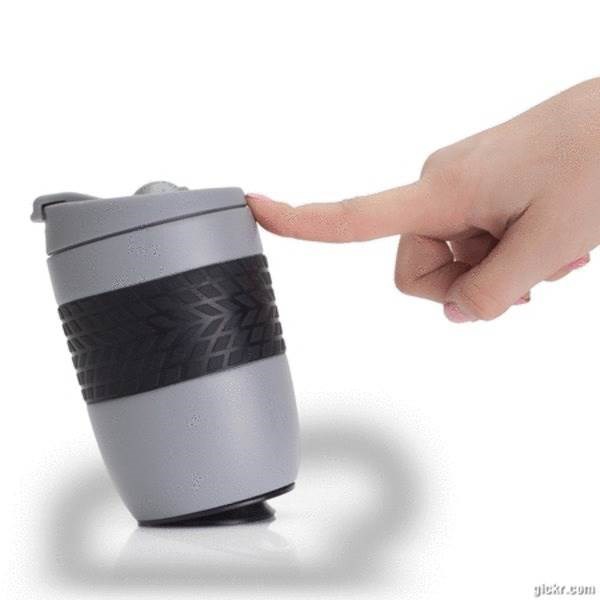 Obrázky: Šedý termohrnek 200 ml, černý úchop a přísavka, Obrázek 7