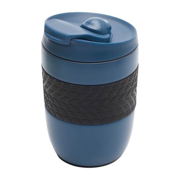 Obrázky: Modrý termohrnek 200 ml, černý úchop a přísavka