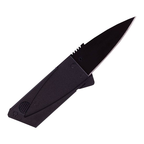 Obrázky: Černý skládací nerez. nůž ve tvaru kreditní karty, Obrázek 2