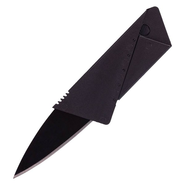 Obrázky: Černý skládací nerez. nůž ve tvaru kreditní karty, Obrázek 3