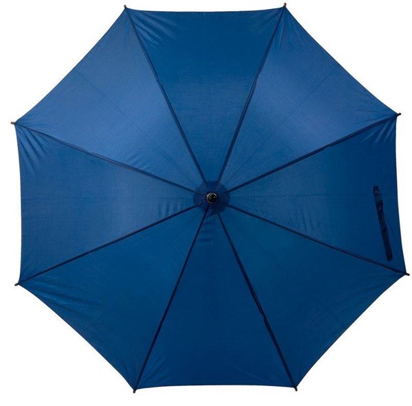 Obrázky: Modrý automat. deštník se zahnutou dřev. rukojetí, Obrázek 2