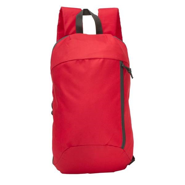 Obrázky: Jednoduchý polyesterový batoh 10 L, červený, Obrázek 2
