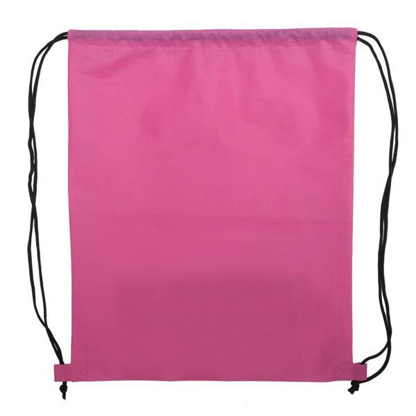Obrázky: Jednoduchý stahovací batoh z net.textilie, růžový, Obrázek 2