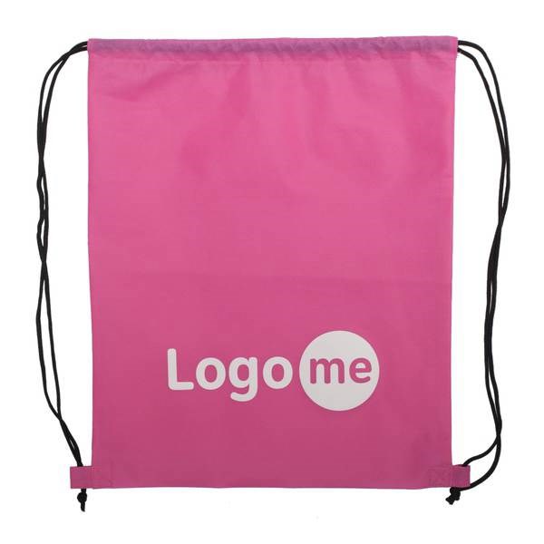 Obrázky: Jednoduchý stahovací batoh z net.textilie, růžový, Obrázek 4