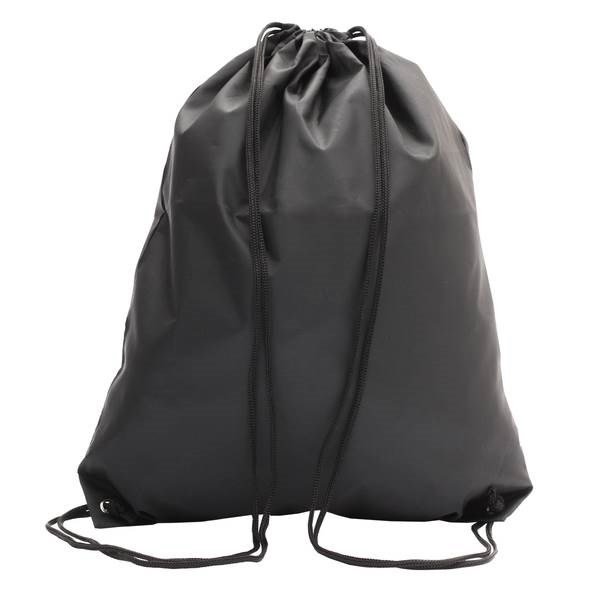Obrázky: Jednoduchý polyesterový stahovací batoh černý, Obrázek 1