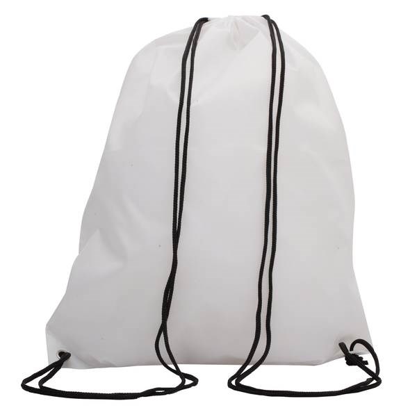 Obrázky: Jednoduchý polyesterový stahovací batoh bílý, Obrázek 1