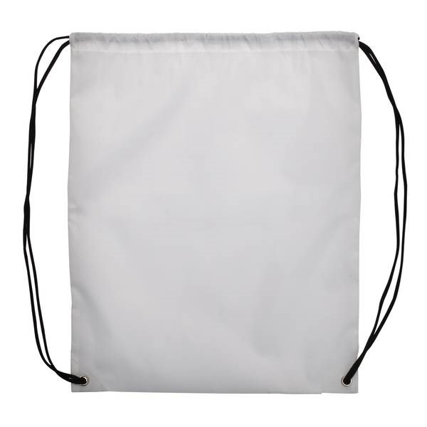 Obrázky: Jednoduchý polyesterový stahovací batoh bílý, Obrázek 2