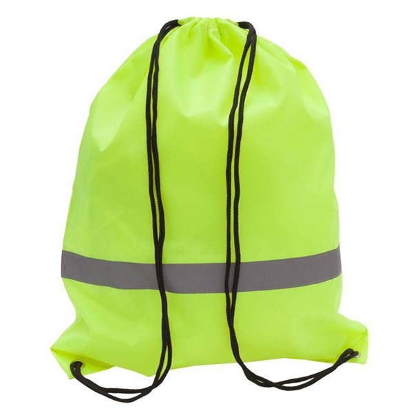 Obrázky: Stahovací batoh s reflexním páskem, žlutý, Obrázek 2