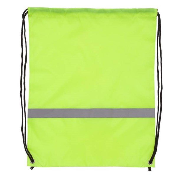Obrázky: Stahovací batoh s reflexním páskem, žlutý, Obrázek 3