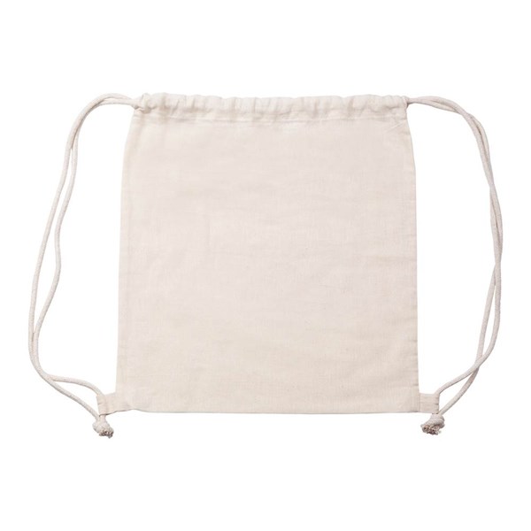 Obrázky: Béžový jednoduchý stahovací batoh z bavlny, Obrázek 2