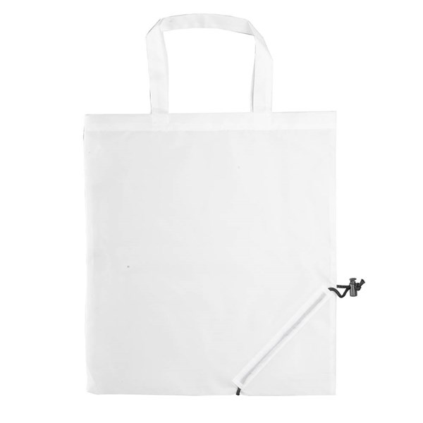 Obrázky: Bílá skládací polyesterová nákupní taška