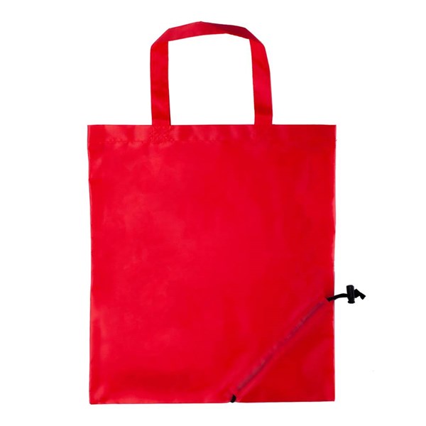 Obrázky: Červená skládací polyesterová nákupní taška