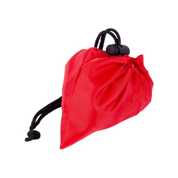 Obrázky: Červená skládací polyesterová nákupní taška, Obrázek 2
