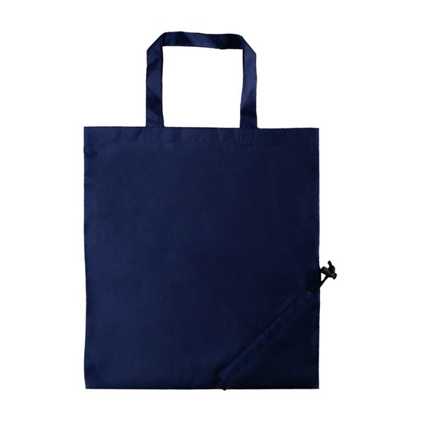 Obrázky: Modrá skládací polyesterová nákupní taška