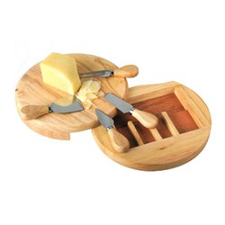 Obrázky: Dřevěná sada nožů a vidličky na sýr