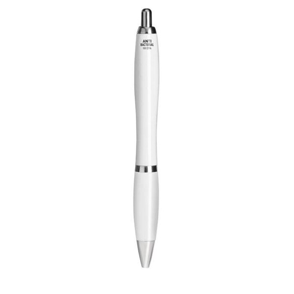Obrázky: Bílé kuličkové pero s antibakteriálním tělem a nano stříbrem, Obrázek 2