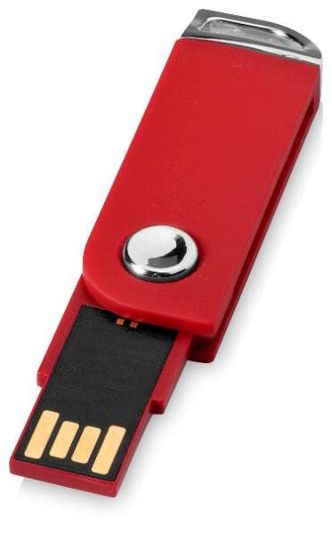 Obrázky: Červený otočný USB flash disk, úchyt na klíče, 1GB