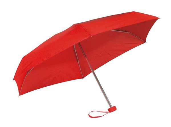 Obrázky: Hliníkový skládací mini deštník s pouzdrem, červený