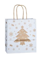 Obrázky: Vánoční papír. taška 18x8x20 cm, kroucené držadlo