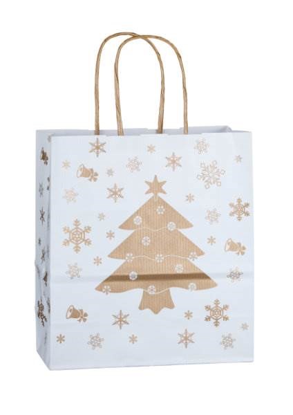 Obrázky: Vánoční papír. taška 18x8x20 cm, kroucené držadlo