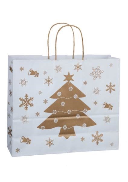 Obrázky: Vánoční papír. taška 36x12x31 cm, kroucené držadlo