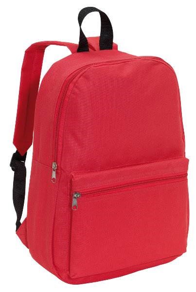 Obrázky: Jednoduchý reklamní batoh s přední kapsou, červený