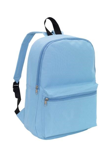 Obrázky: Jednoduchý reklamní batoh s přední kapsou, sv.modrý