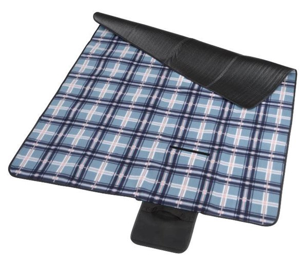 Obrázky: Modrá fleecová pikniková deka s izolační vrstvou, Obrázek 2