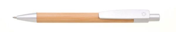 Obrázky: Bambusové kuličkové pero se stříbr. plast. doplňky