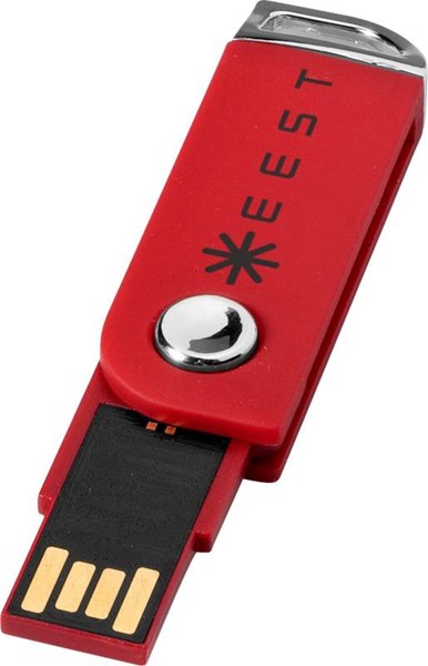 Obrázky: Červený otočný USB flash disk, úchyt na klíče, 1GB, Obrázek 12