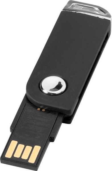 Obrázky: Černý otočný USB flash disk s úchytem na klíče, 2GB, Obrázek 1