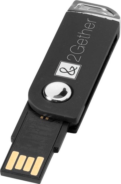 Obrázky: Černý otočný USB flash disk s úchytem na klíče, 2GB, Obrázek 6